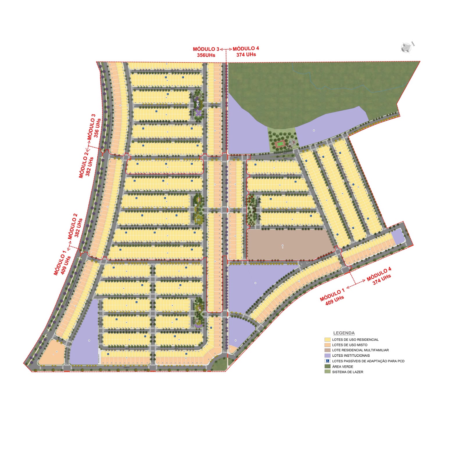 Plano de implantação urbanística do bairro planejado Vida Nova Bela Vista em Ribeirão Preto